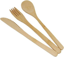 Cargar imagen en el visor de la galería, Set de cubiertos de bambú